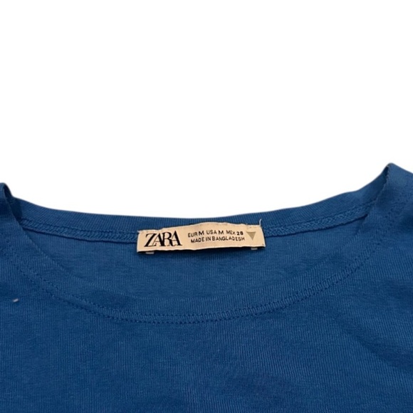 Zara Half Sleeve T-Shirt Royal Blue Medium - Picture 4 of 8